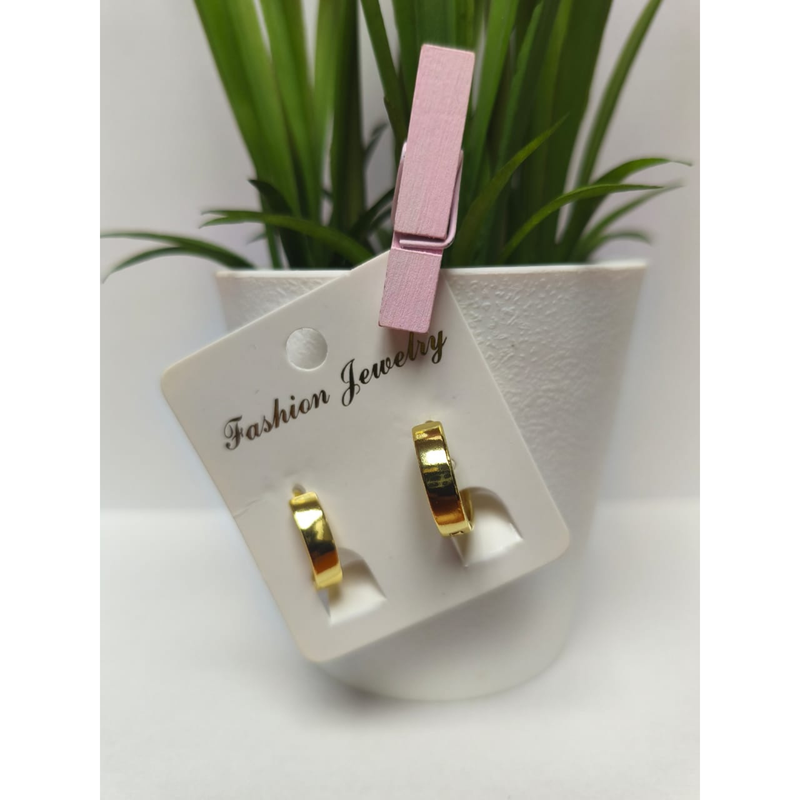 Bisuteria Zarcillos Argollas Lisas Doradas