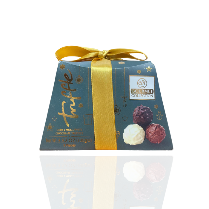 Trufas de Chocolate Dark - Milk - White Truffle Elit Gourmet - Caja verde - 100gr