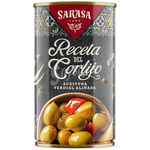 Aceitunas verdes Receta del cortijo Sarasa - 160gr. - FamilyBox.Store enviar a venezuela ship to venezuela supermercado online venezuela online supermarket