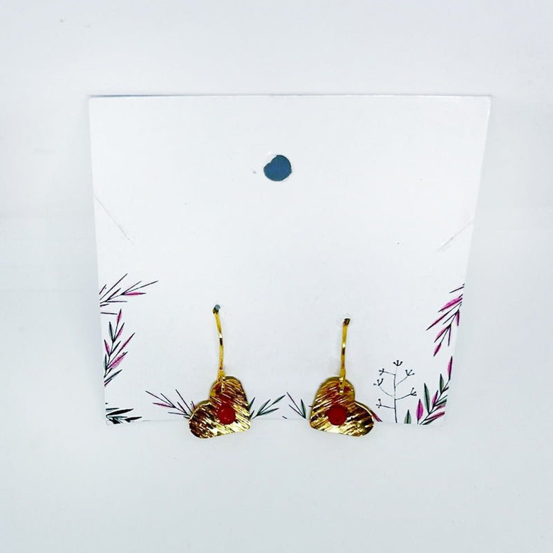 BISUTERIA - ZARCILLOS DE PIN - CORAZON CON CRISTAL ROJO - BAÑO DE ORO - FamilyBox.Store enviar a venezuela ship to venezuela supermercado online venezuela online supermarket