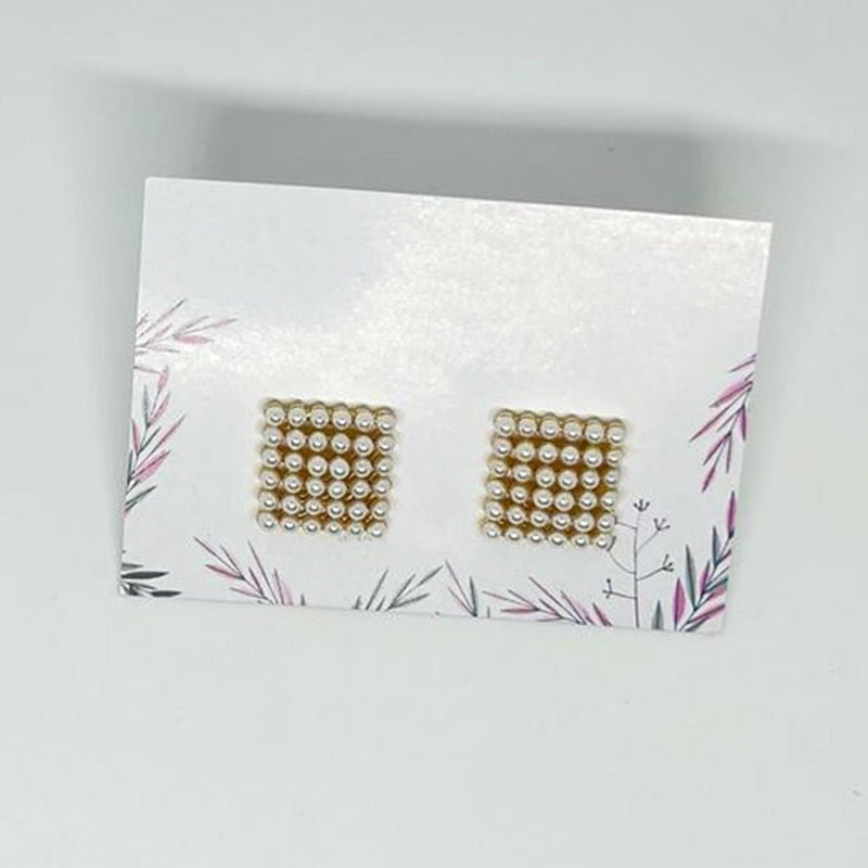 BISUTERIA - ZARCILLOS DE PIN - CUADRADOS CON MINI PERLITAS - FamilyBox.Store enviar a venezuela ship to venezuela supermercado online venezuela online supermarket