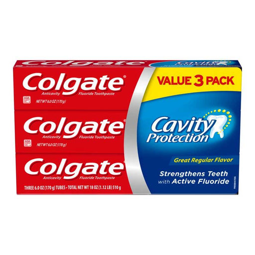 Crema dental Colgate protección cavity - 3-pack 113gr. c/u - FamilyBox.Store enviar a venezuela ship to venezuela supermercado online venezuela online supermarket