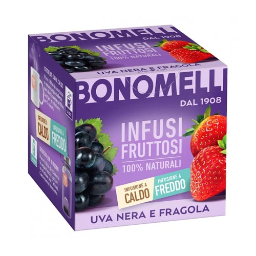Infusión de uva negra y fresa en bolsitas Bonomelli - 12 unds. - FamilyBox.Store enviar a venezuela ship to venezuela supermercado online venezuela online supermarket