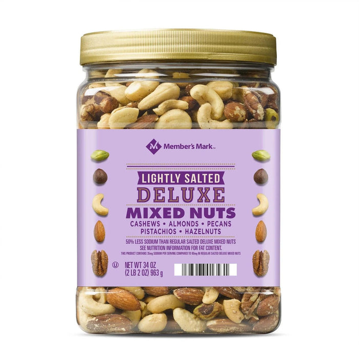 Nueces mezcladas bajos en Sal Members Mark Mixed Nuts - Jarra de 964gr - FamilyBox.Store enviar a venezuela ship to venezuela supermercado online venezuela online supermarket