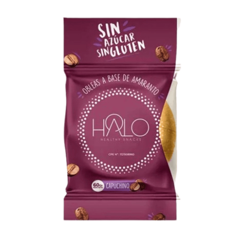 OBLEAS A BASE DE AMARANTO - SABOR A CAPUCHINO - HALO - 60GR. - FamilyBox.Store enviar a venezuela ship to venezuela supermercado online venezuela online supermarket