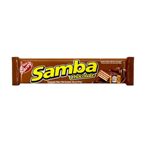 SAMBA - GALLETA CUBIERTA CON CHOCOLATE - RELLENOS FRESA O CHOCOLATE - 32GRS - FamilyBox.Store enviar a venezuela ship to venezuela supermercado online venezuela online supermarket