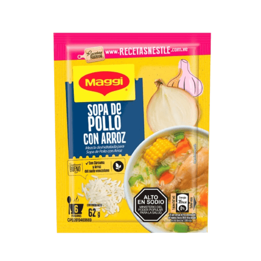 Sopa de pollo con arroz Maggi - 62gr - FamilyBox.Store enviar a venezuela ship to venezuela supermercado online venezuela online supermarket