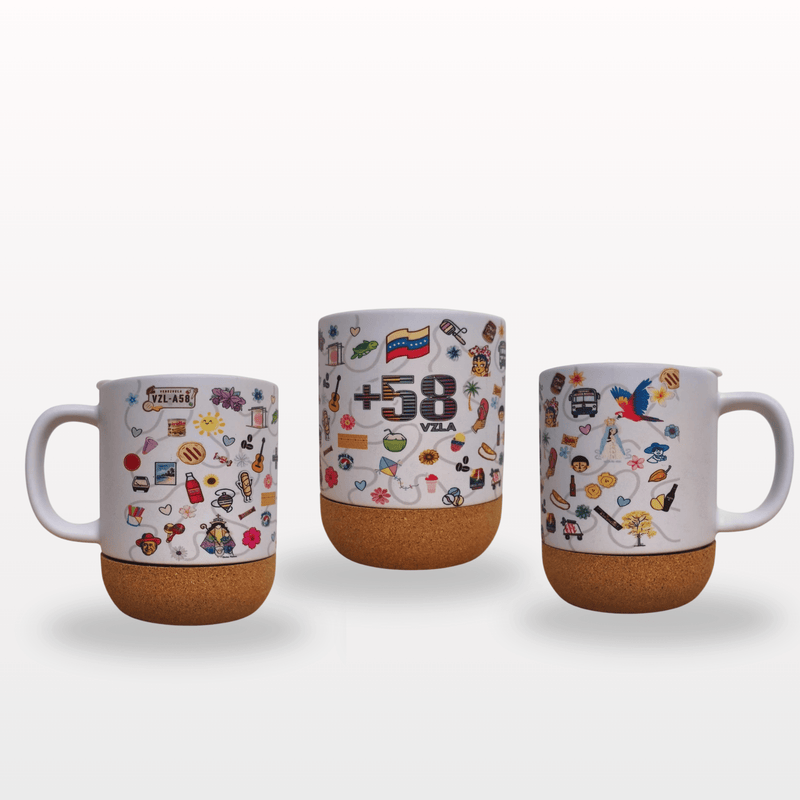 Taza de ceremica con base de corcho +58 - FamilyBox.Store enviar a venezuela ship to venezuela supermercado online venezuela online supermarket