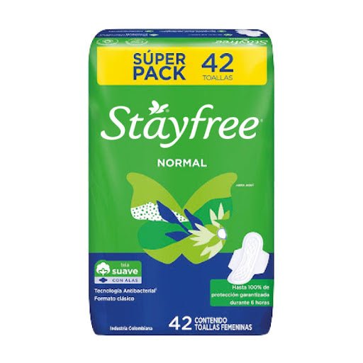 TOALLAS SANITARIAS SIEMPRE LIBRE - STAYFREE - NORMAL - 42 UNDS - FamilyBox.Store enviar a venezuela ship to venezuela supermercado online venezuela online supermarket