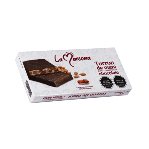 Turron de mani duro cubierto de chocolate La Marcona - 150gr - FamilyBox.Store enviar a venezuela ship to venezuela supermercado online venezuela online supermarket