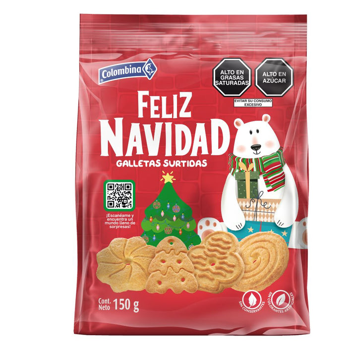 Galletas surtidas Feliz Navidad Colombina - 150gr. - FamilyBox.Store enviar a venezuela ship to venezuela supermercado online venezuela online supermarket