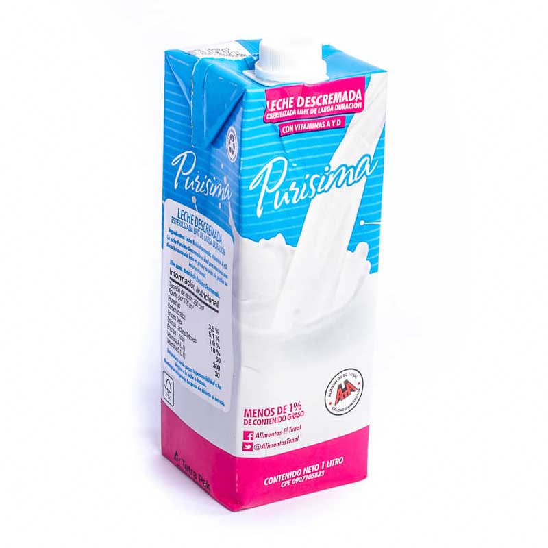 Leche Descremada Purisima - 1lt - FamilyBox.Store enviar a venezuela ship to venezuela supermercado online venezuela online supermarket