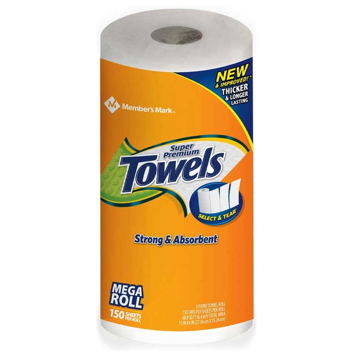Absorbent Member's Mark mega roll towels -150 towels —