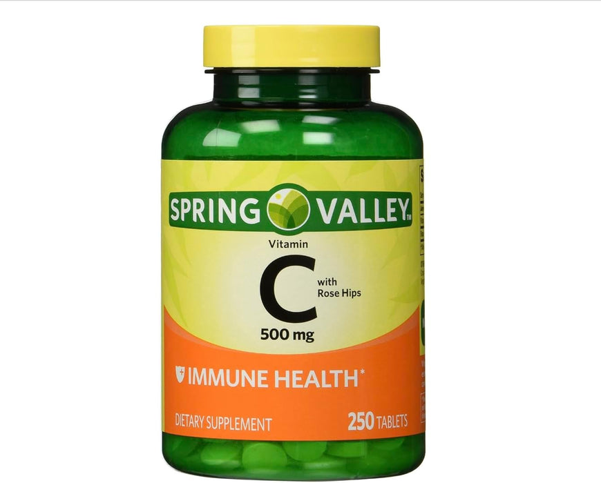 Vitamina C - Spring Valley - 500mg - Rose Hips - 250 tabletas - FamilyBox.Store enviar a venezuela ship to venezuela supermercado online venezuela online supermarket